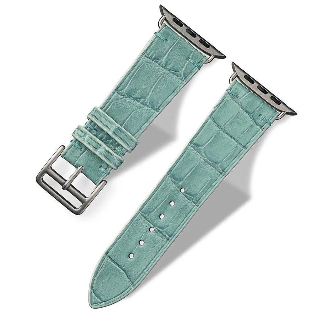 Unique Exotic Leather Strap – Genuine Alligator - Ultramarine Green Color - Picture 3 of 6